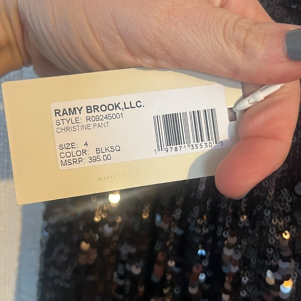 NWT RAMY BROOK Black Sequin Pants sizes 4 and 8 - Picture 7 of 9